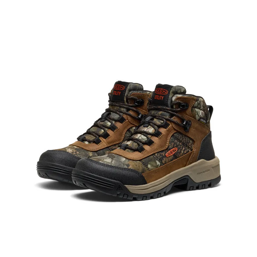 Shock absorption Women's Skokie Waterproof Work Boot (Soft Toe)  |  Camo/Black