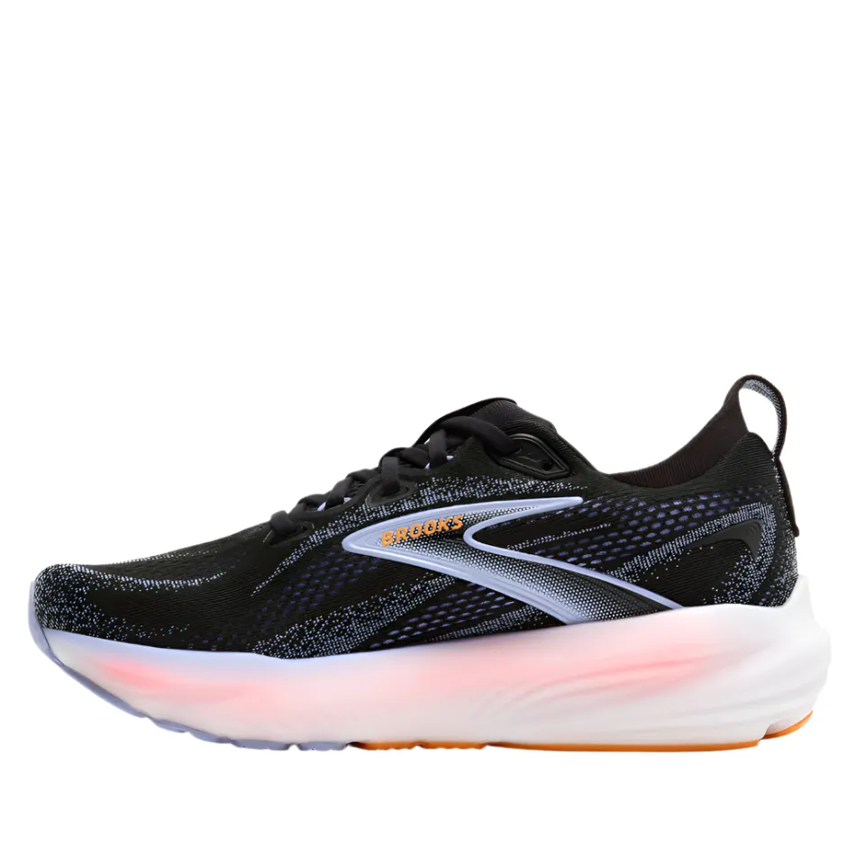 running in oval tracks shoes entertainment - event running gear Brooks Women's Glycerin 22 Running Shoes in Black/Blue Heron/Orange AW25
