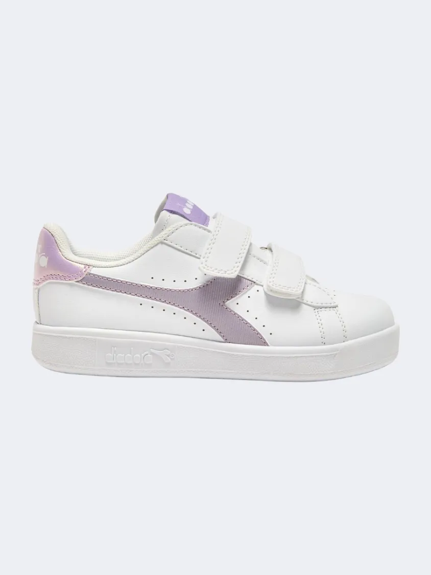 Cushioned Footbed Diadora Game Ps-Girls Lifestyle Shoes White/Light Violet