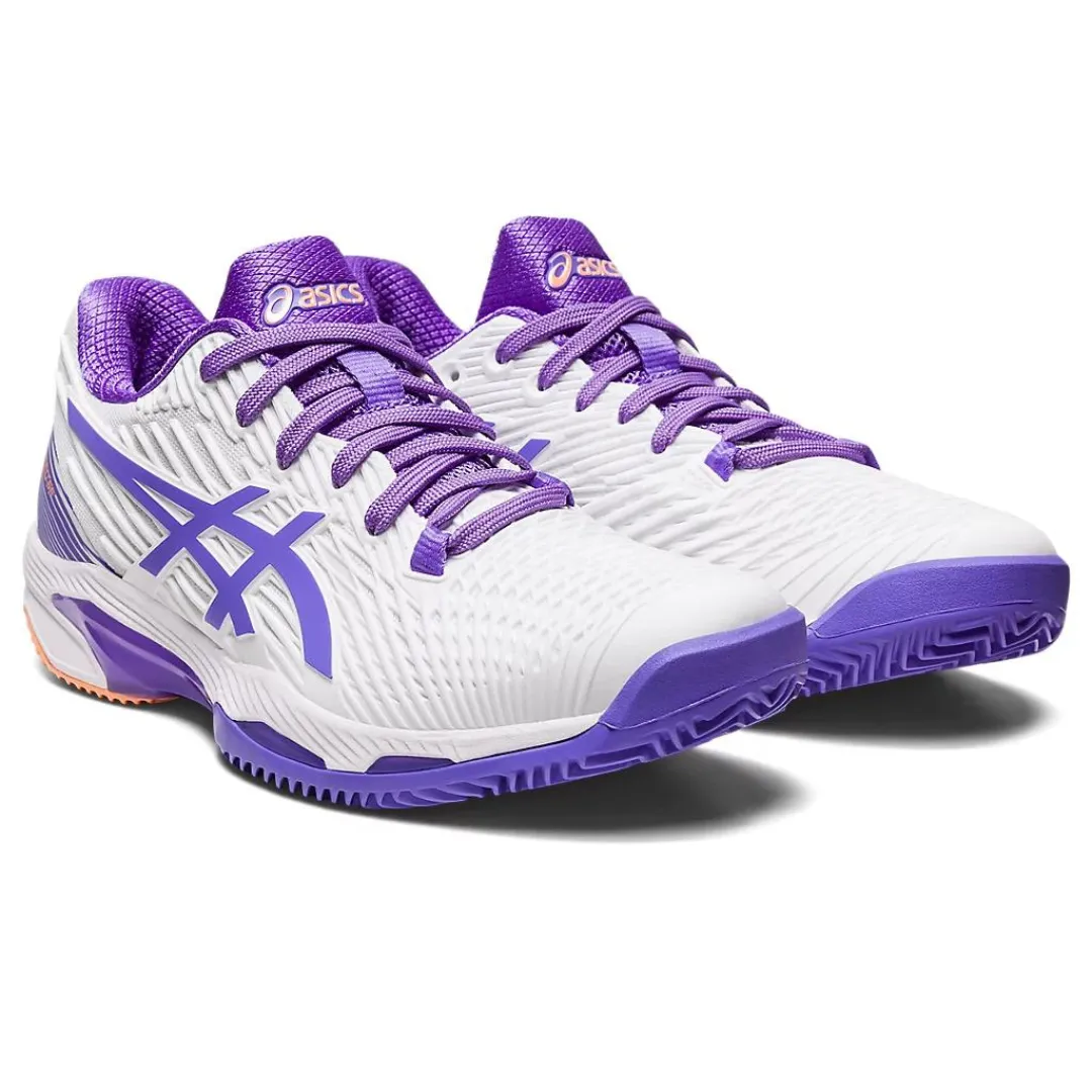 Asics Solution Speed FF 2 White/Amethyst  Clay Women's Tennis Shoes Non Slip Dry Lining