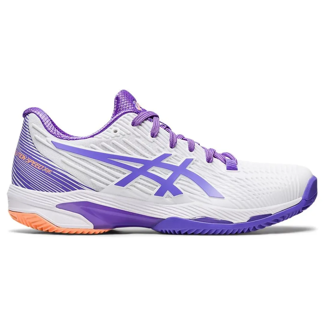 Comfort Step Cool Mesh Asics Solution Speed FF 2 White/Amethyst  Clay Women's Tennis Shoes