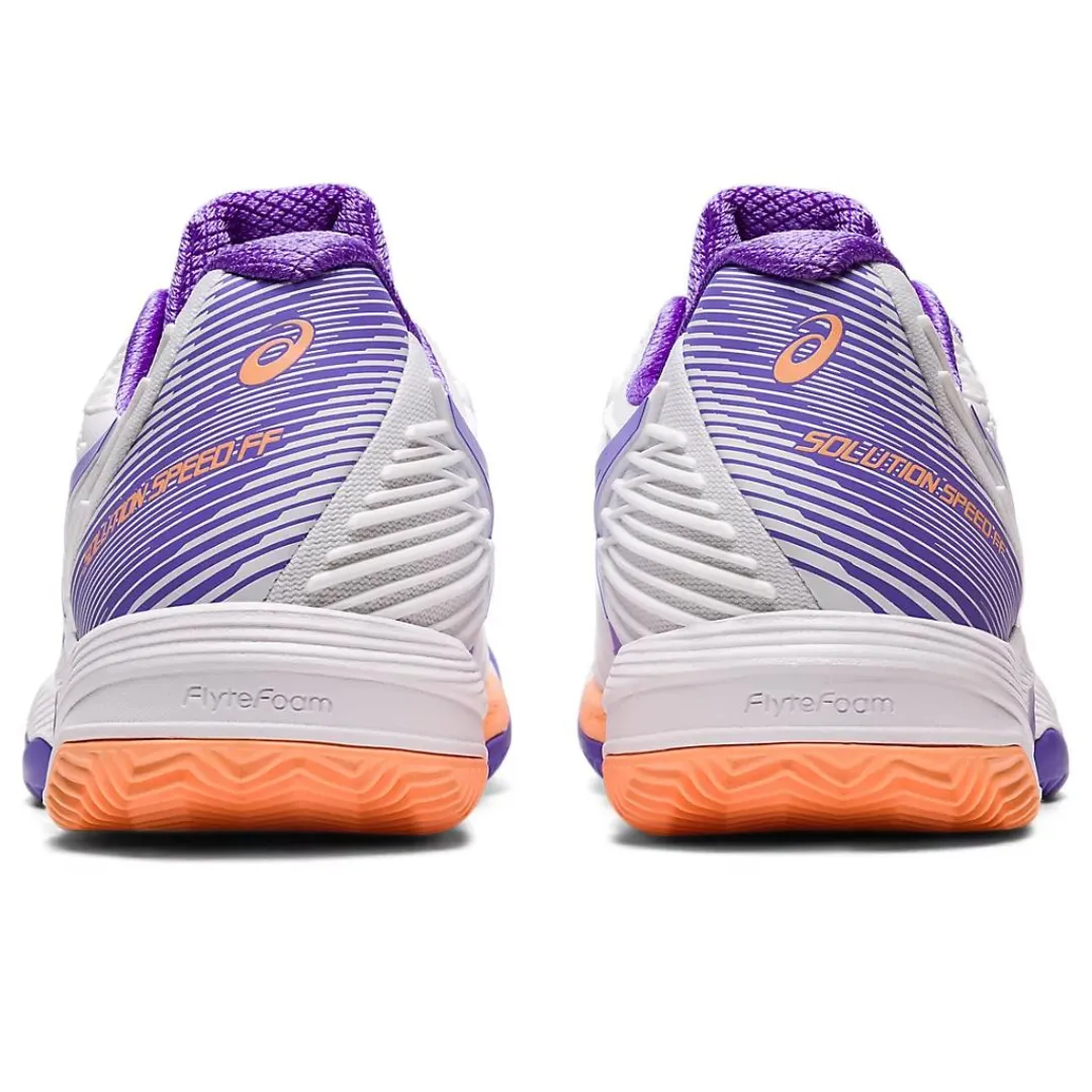Stretch Fabric Asics Solution Speed FF 2 White/Amethyst  Clay Women's Tennis Shoes