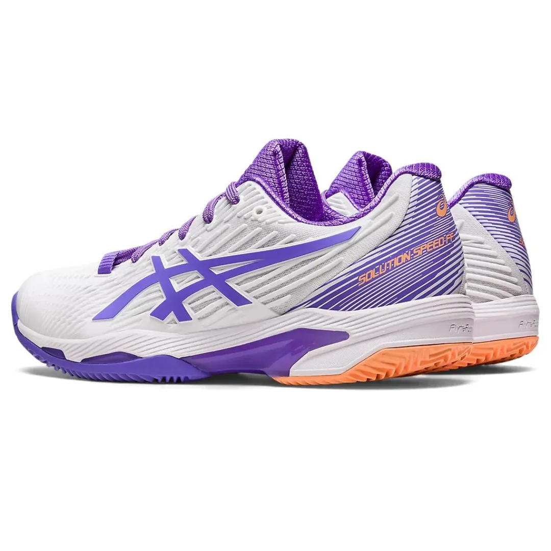 Easy To Clean Asics Solution Speed FF 2 White/Amethyst  Clay Women's Tennis Shoes