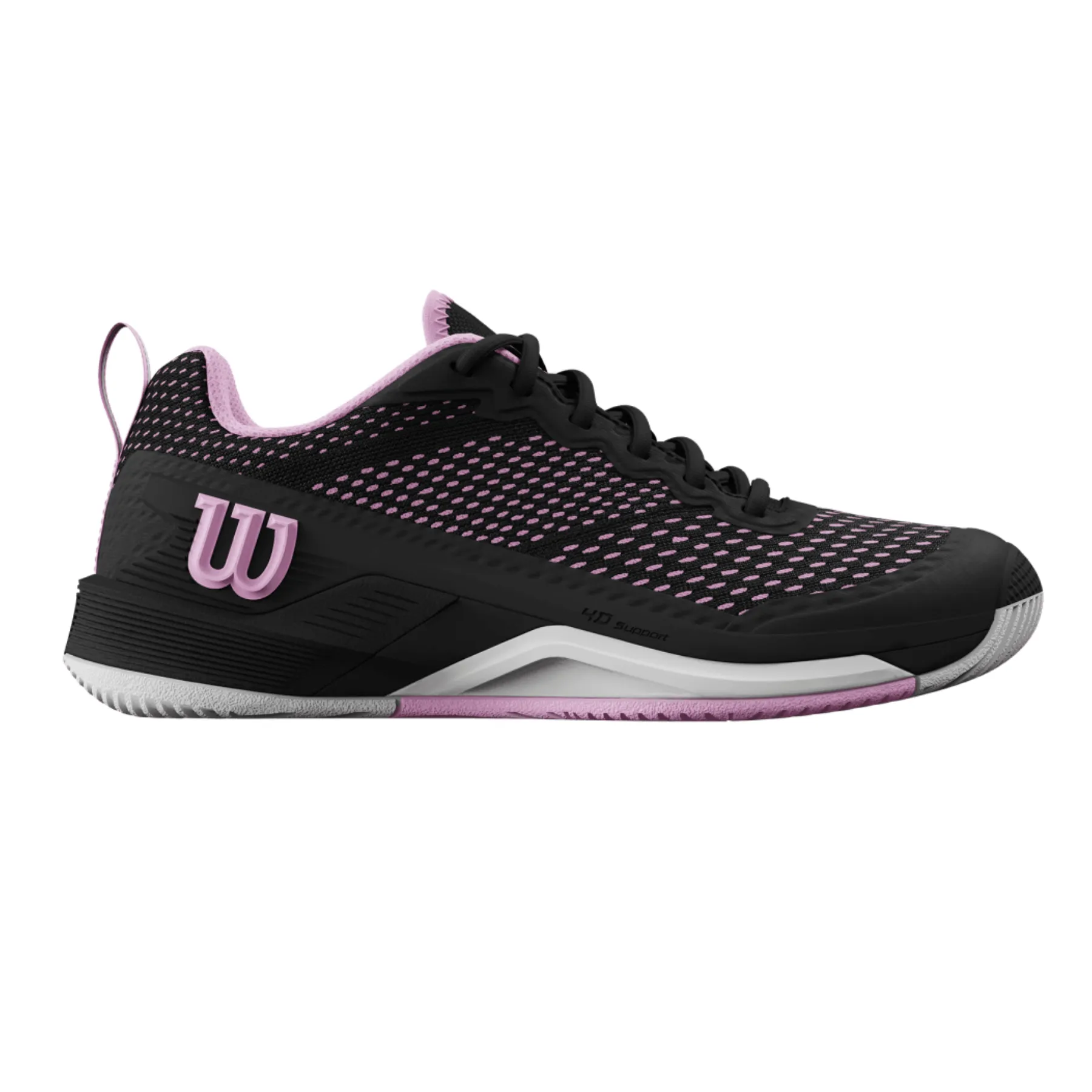 Lightweight Build Breathable Lining Wilson Rush Pro 4.5 Women Tennis Shoes - Black/Black/Pirouette