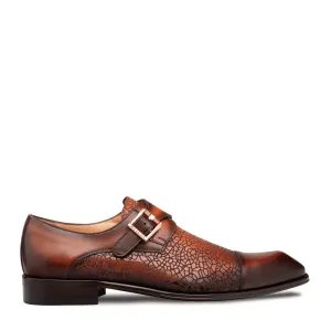 Laser-Print Calf Monk Strap Leather Touch
