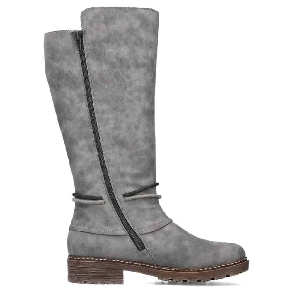 Rieker Dominika 74 Smoke/Black Tall Boot (Women's) Cold Terrain Trek