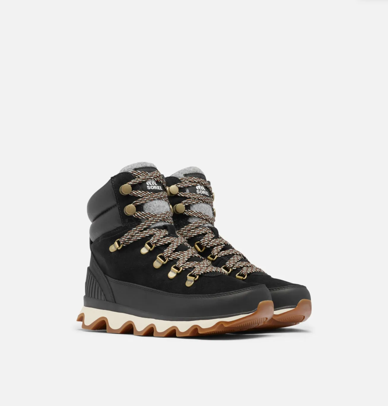 Sorel Kinetic? Conquest Black Boots Supportive Windproof Style