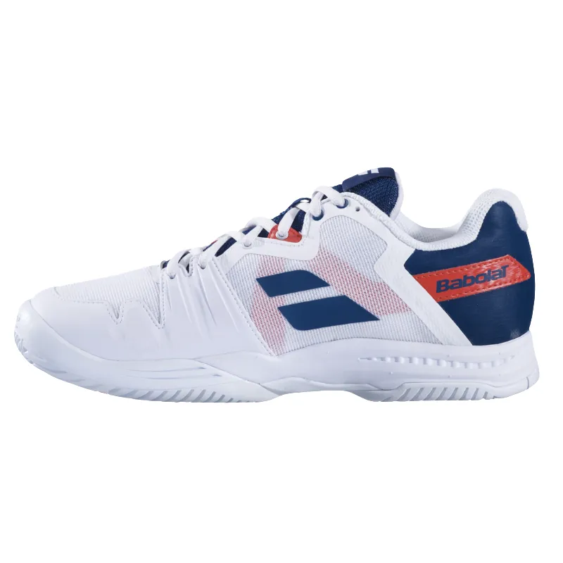 Babolat SFX3 All Court Men Tennis Shoes - White/Estate Blue Quick Drying Shock absorption