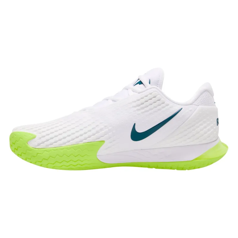 Modern Fit PU midsole Nike Court Rafa Zoom Vapor Cage 4  Men Hard Court Tennis Shoes - White/Geode Teal-Volt