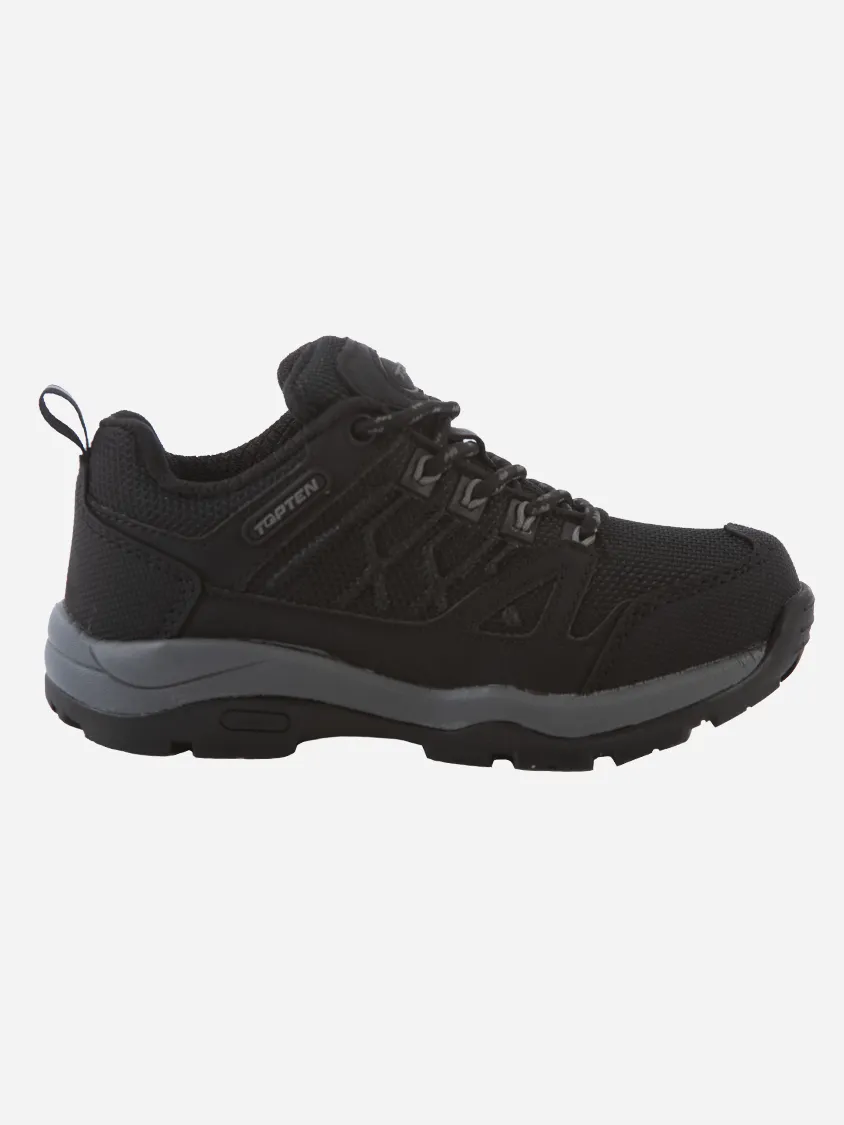 Light Gear Flexible Hiking Fit Top Ten Kids Unisex Hiking Shoes Black/Dark Grey