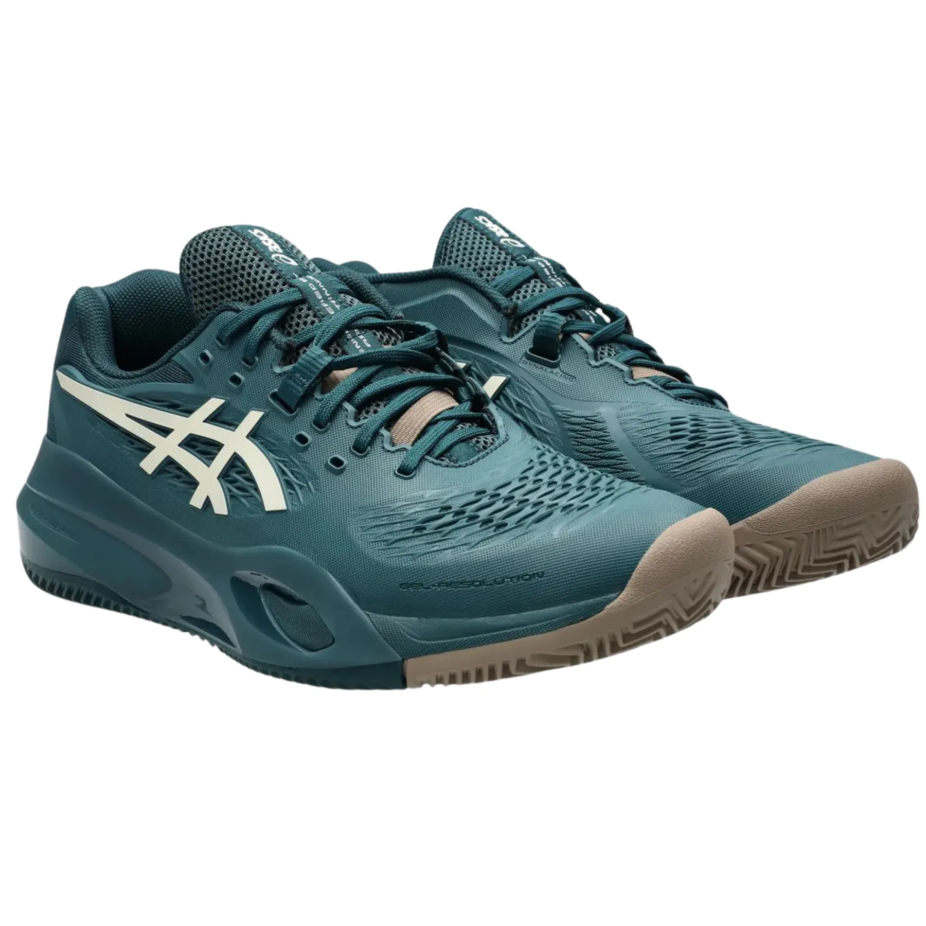 Asics Gel-Resolution X Clay Mens Tennis Shoes - Saxon Green / Birch Cool Mesh