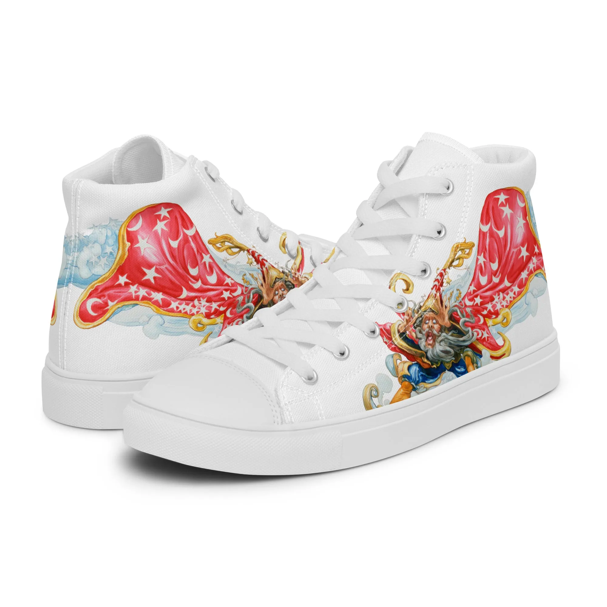 Men??s Rincewind Running High Top Canvas Shoes - Free Shipping *US SIZES SHOWN! USE CHART! Smooth Texture Zip Up Style