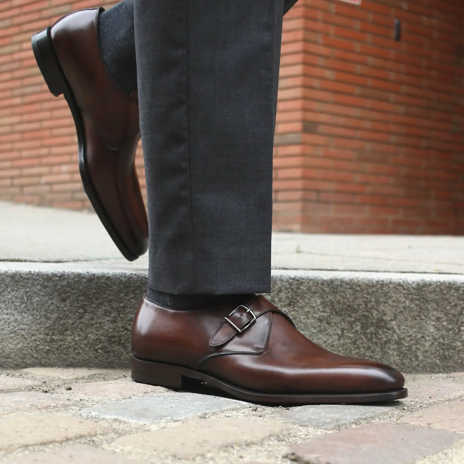 Scandi Chic Brooklyn Single Monk Strap Brown