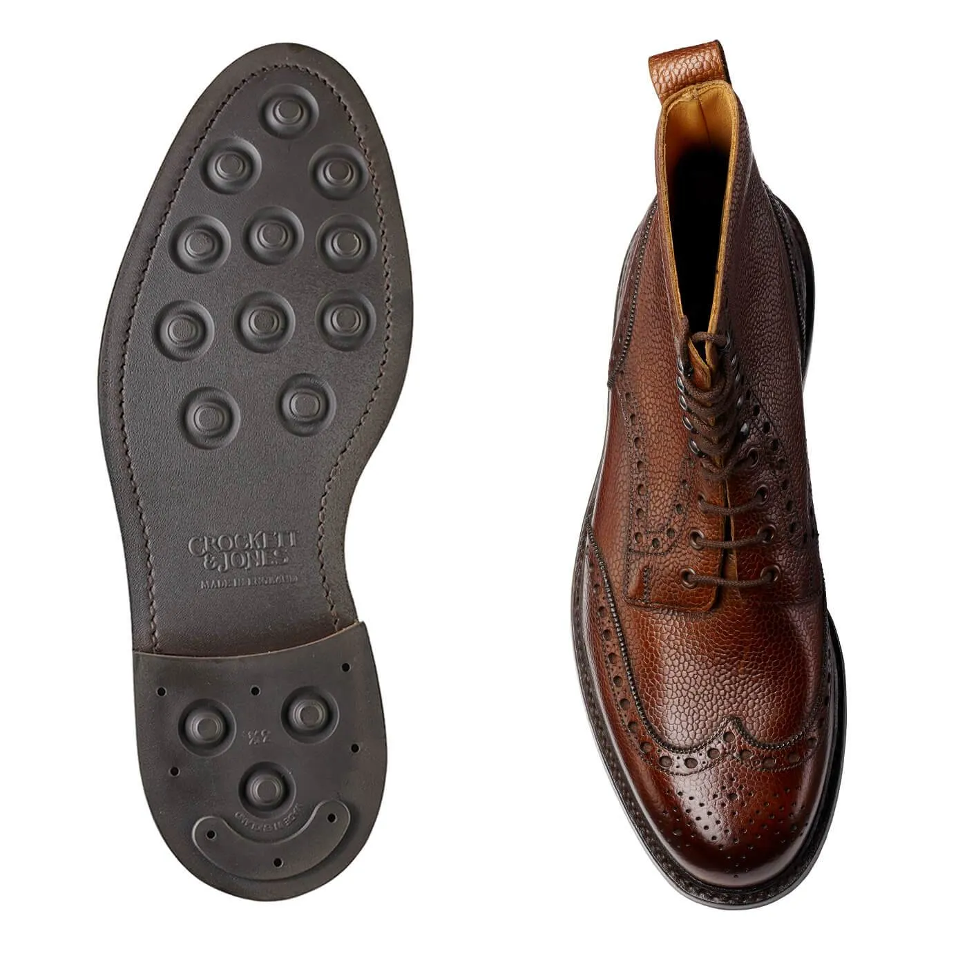 Comfortable Footwear Premium Finish Islay Dark Brown Scotch Grain