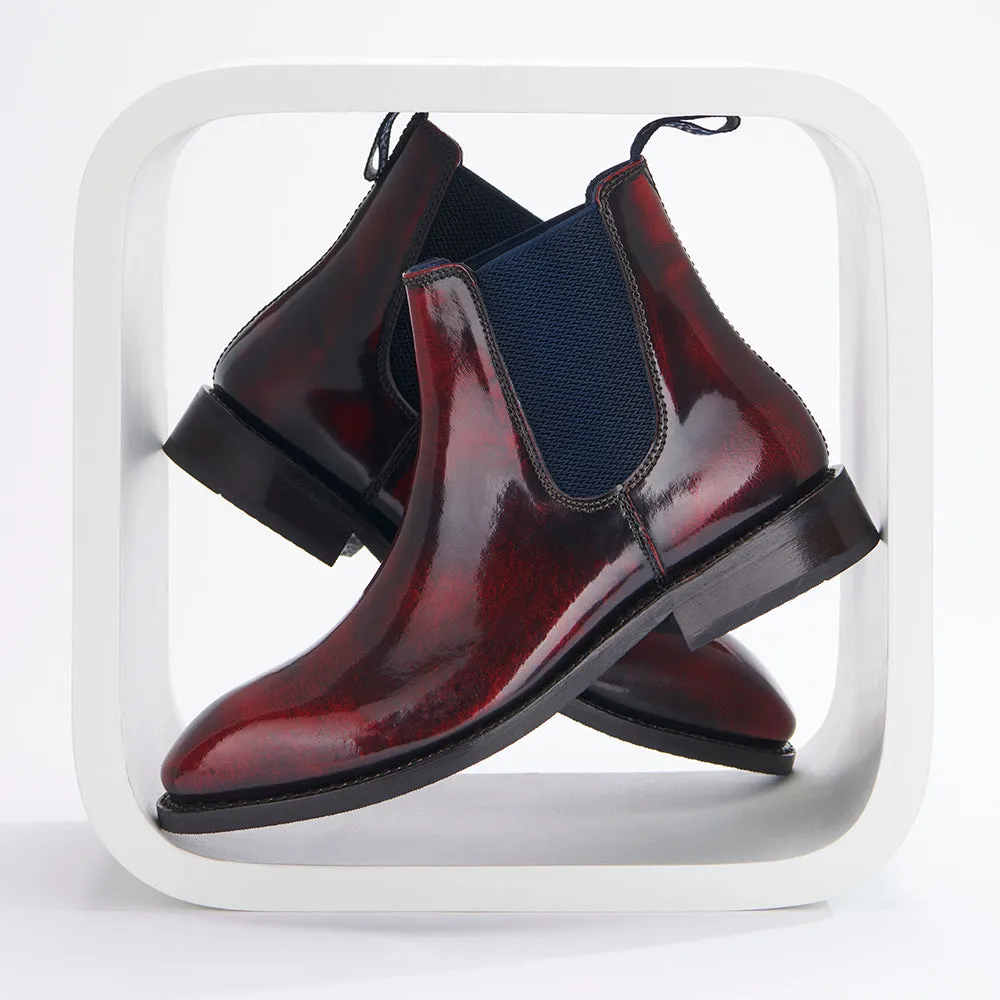 Easy Fit Genuine Leather Vanguard Chelsea Boot - Oxblood