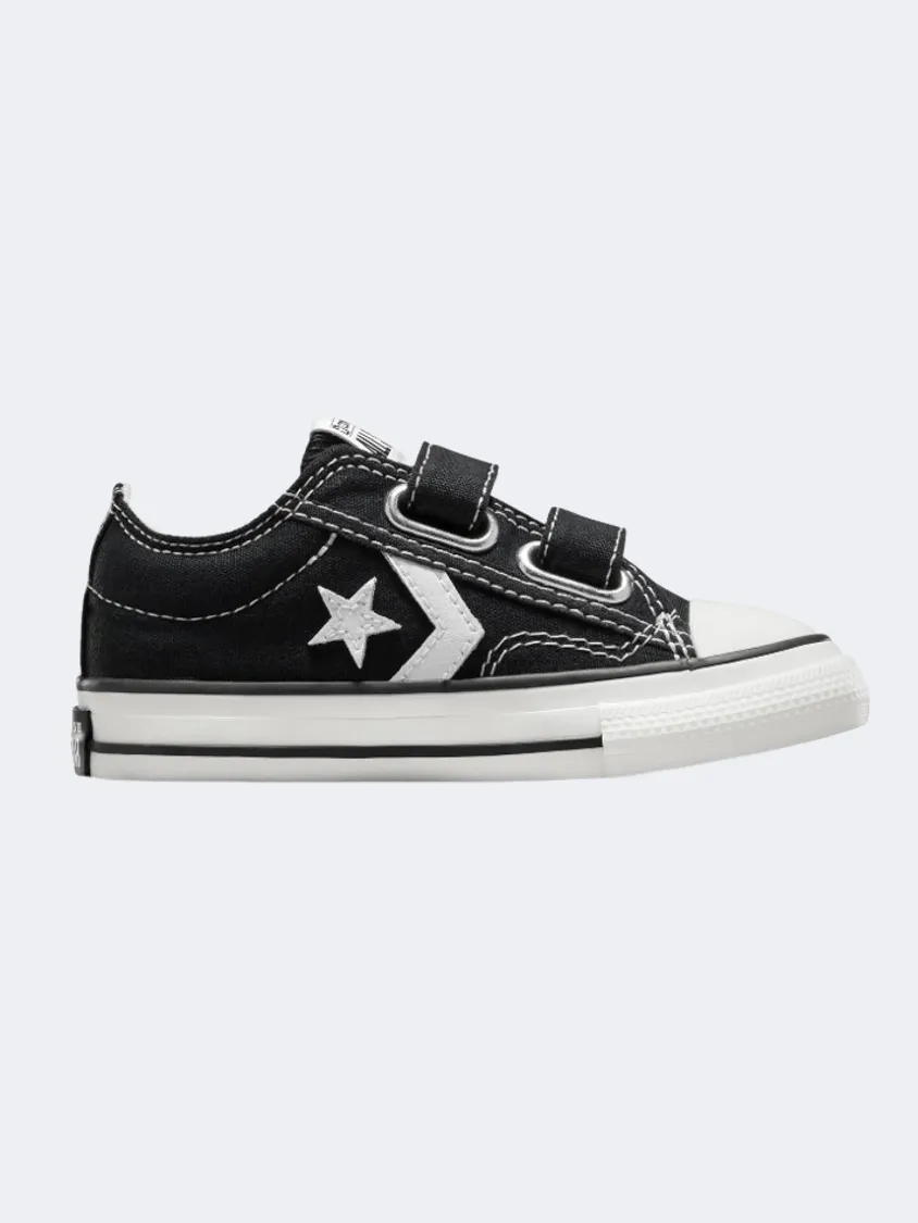 Heat Mode Rubber Sole Converse Star Player 76 2V Foundational Infant Lifestyle Shoes Black/White