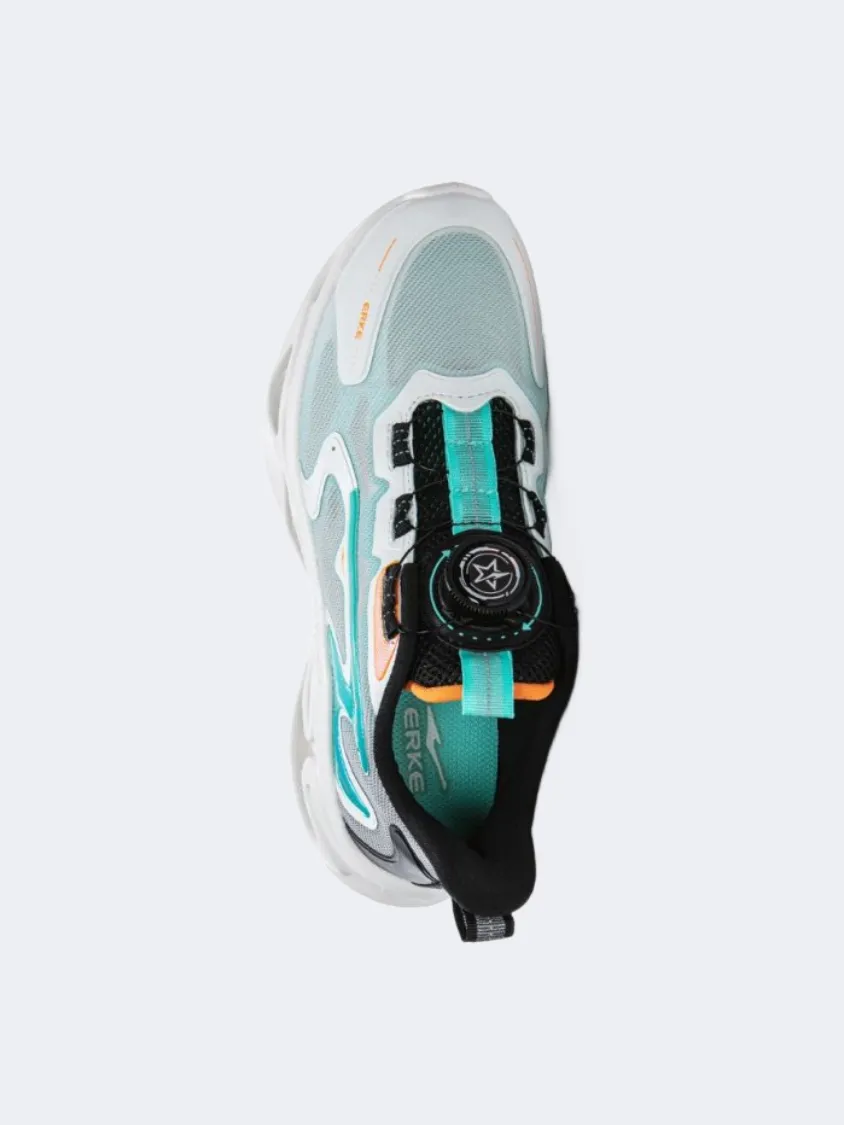 Soft Tone velcro Erke Kids-Boys Running Shoes White/Blue Green