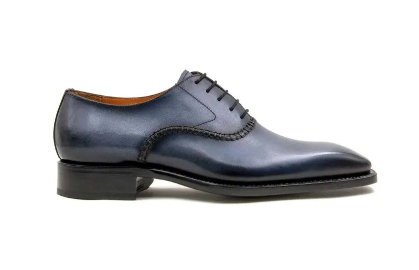 "Daniel" Burnished Calfskin Lace-Up Oxford Grey shape fit Freeze Grip