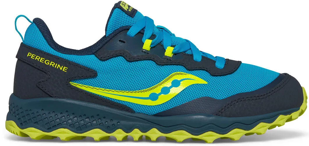 Structured support keeps your feet aligned throughout movement Saucony Peregrine KDZ Junior Trail Running Shoes - Blue