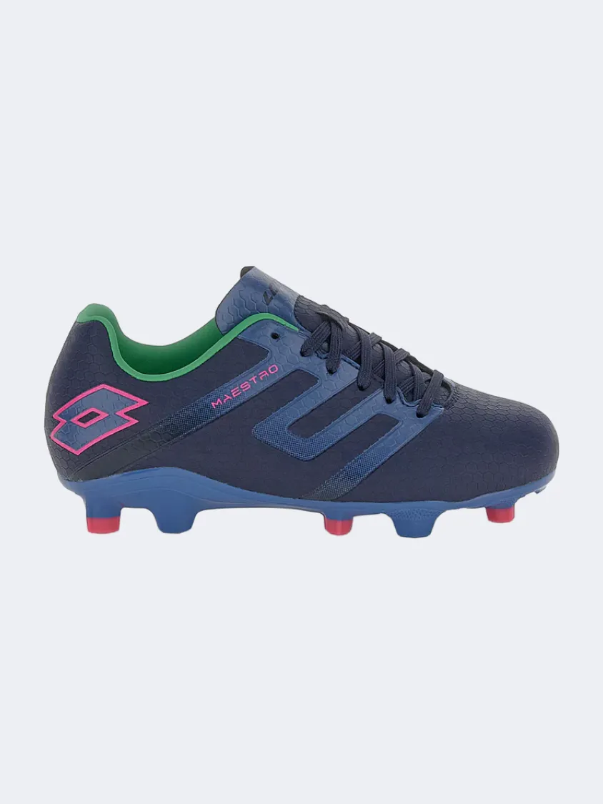 Lotto Maestro 700 V FG Kids Football Shoes Dress Blue Shockproof Comfort Cushion