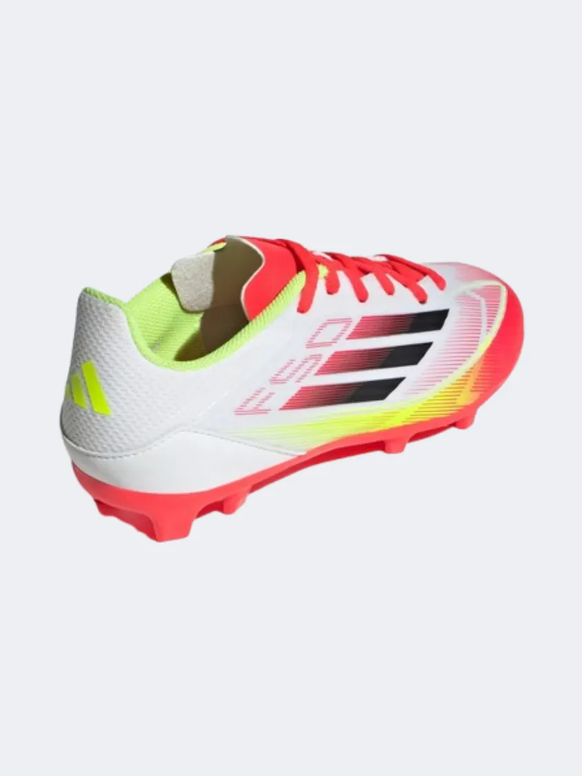 Lace Up Comfortable Shoes Adidas F 50 League Fg Mg Kids Football Shoes White/Black/Yellow