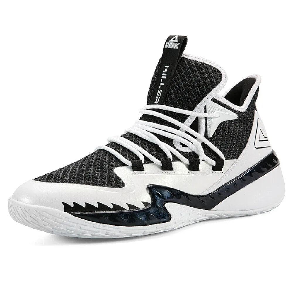 PEAK  Professional Basketball Shoes Mid Sneakers White Black DA920231 Thermo Regulating