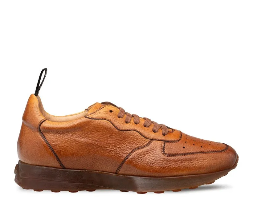 Mezlan "Gerardo" Deerskin Sneaker-Cognac Comfort Stand Dark Edge