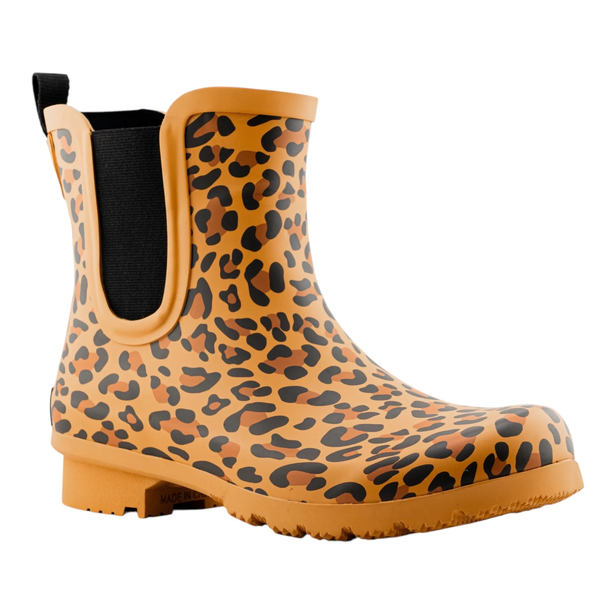 Chelsea Matte Brown Leopard Women's Rain Boots Theatre Night Timeless Boots