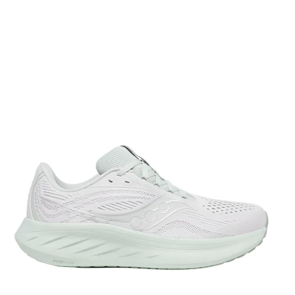 mud - running shoes running in school tracks shoes Saucony Women's Ride 18 Running Shoes in Fog/Mist AW25