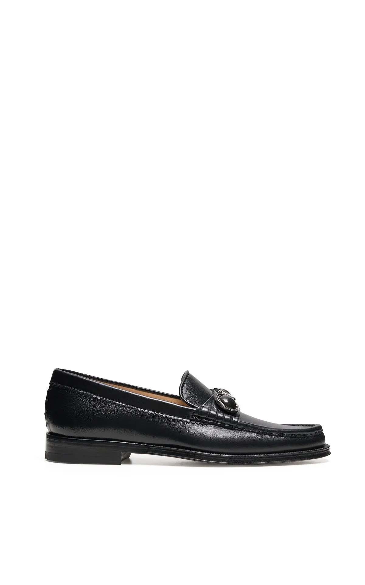 Arch Hug No Lace Melchora Stone Loafer in Black Leather