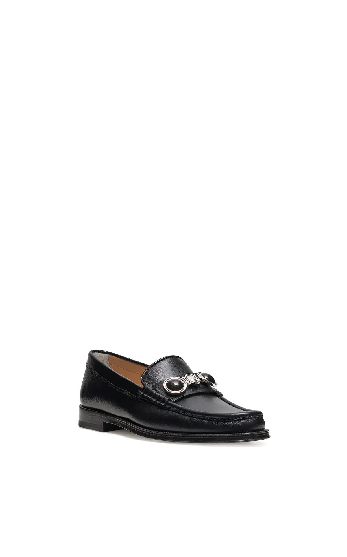 Simple Comfort Design All-season Leather Shoes Melchora Stone Loafer in Black Leather