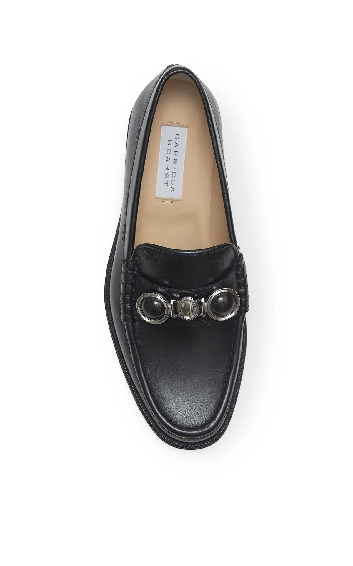Melchora Stone Loafer in Black Leather Comfortable Office Wear American Classic