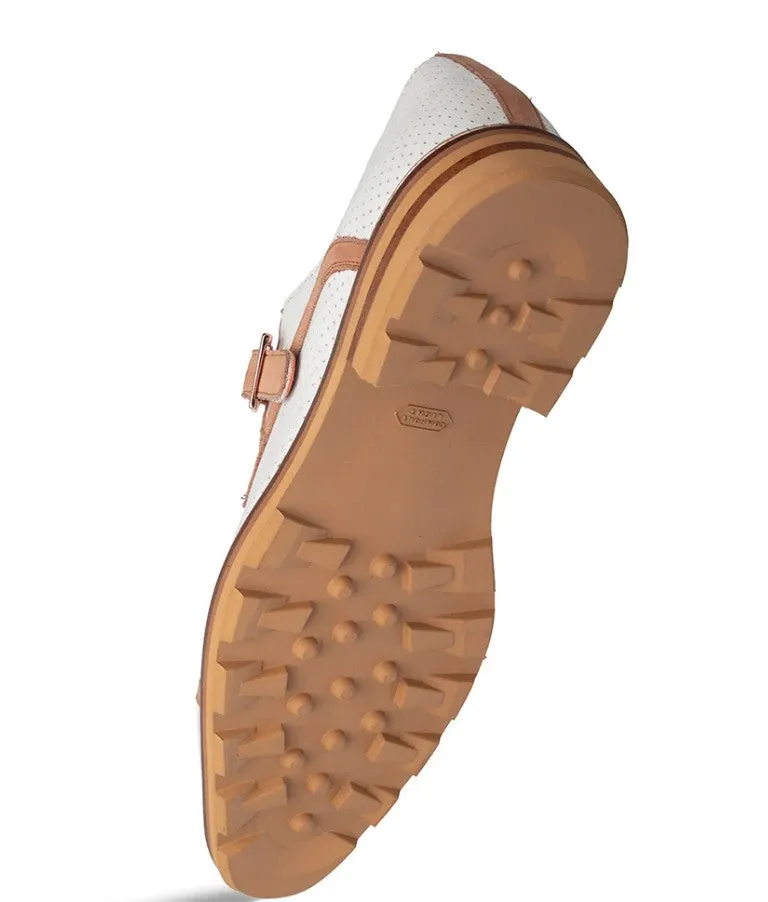 Crisp Edge Style: Alari Monkstrap Bone/Cognac