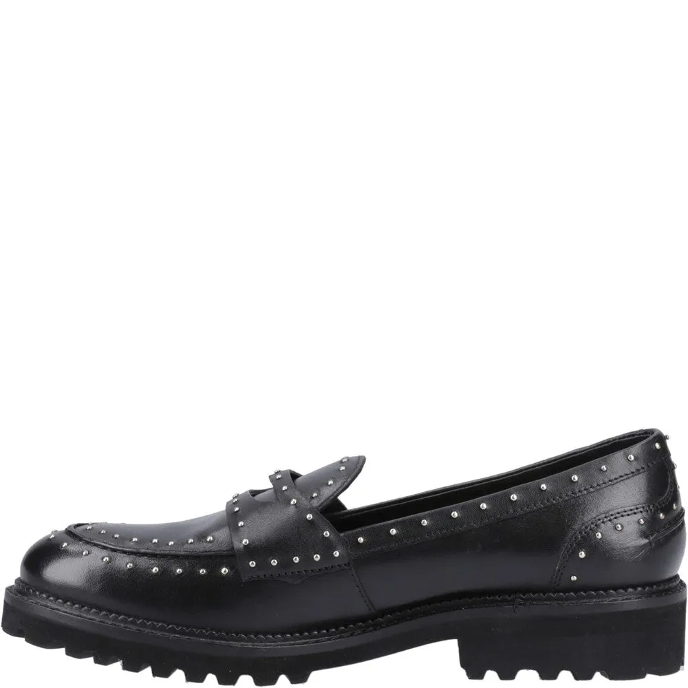 Black Genie Studed Loafers Full-Grain Leather