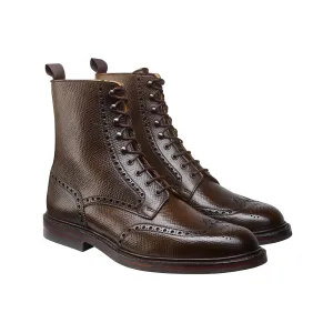 Islay Dark Brown Hatch Grain Cordovan Easy Travel Leather Tread