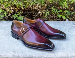 Ugo Vasare "Brooks" Monkstrap Shoe Burgundy Confident Move
