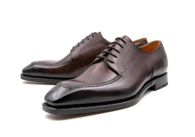 "Norman" Burnished Calfskin Lace-Up Split-Toe Oxford Brown Calm Mood