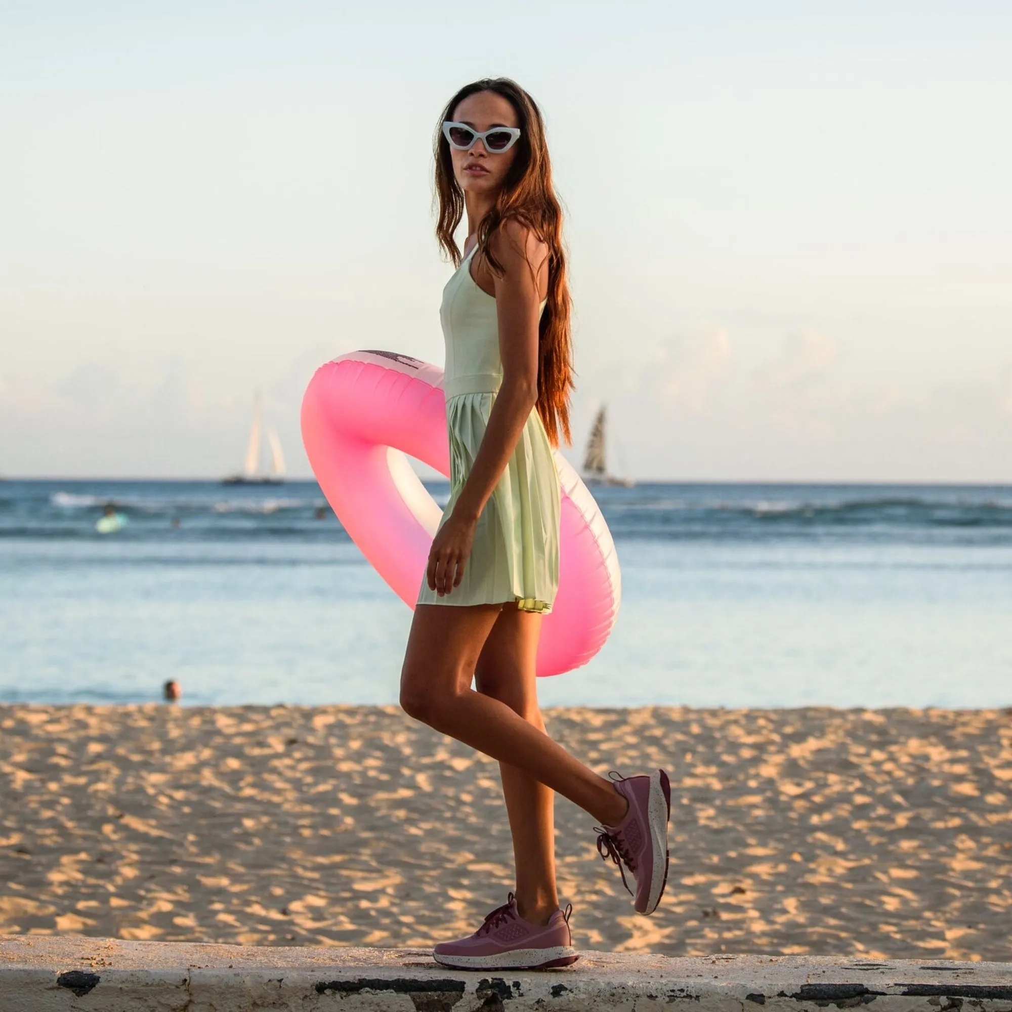Effortless Travel Shoes padded insole Makiki - Coral Rose / Coral Rose