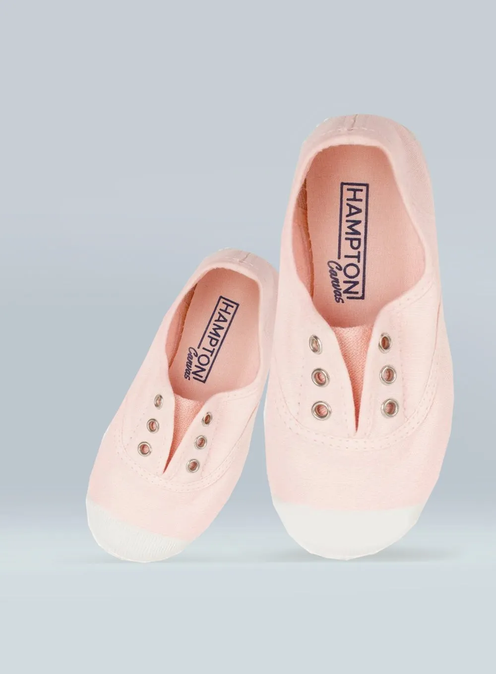 Hampton Canvas Plum Plimsolls in Pale Pink Port Hike