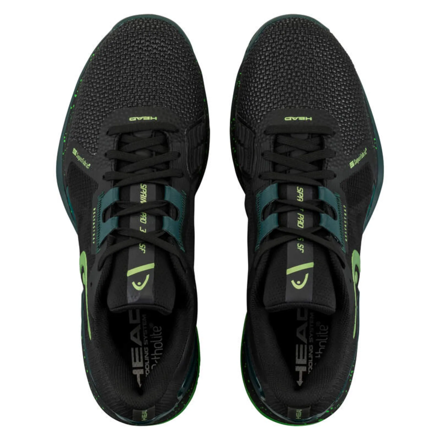 Head Sprint Pro 3.5 SF Men Tennis Shoes - Black Forest Green Ergo Comfort