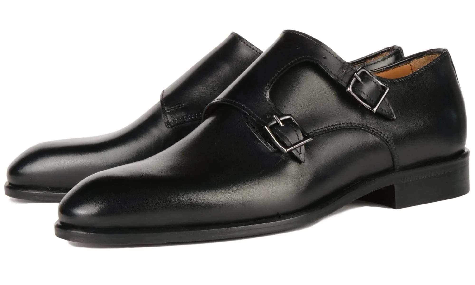 Chisel Shape Height Gain Ashcroft Monk Strap Black