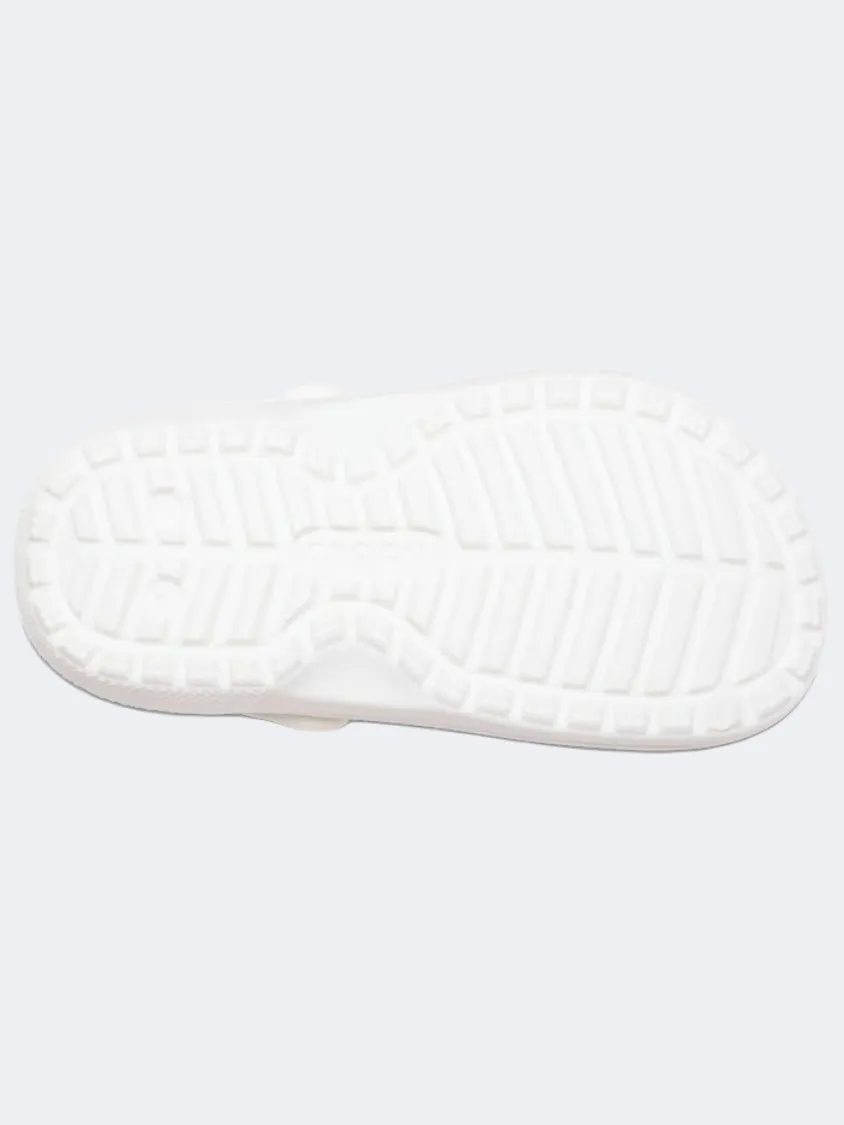 Crocs Classic Lined Clog Kids Lifestyle Slippers White/Grey Comfort Wedge Comfort support