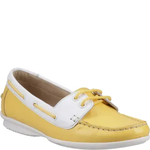 Yellow Irene Boat Shoes Crocodile Embossed Flex Move