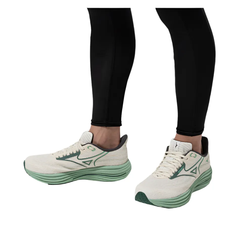 Agility Shoes Mizuno Men's Wave Rider 29 Running Shoes in Snow White/Bistro Green/Cr??me De Menthe AW25