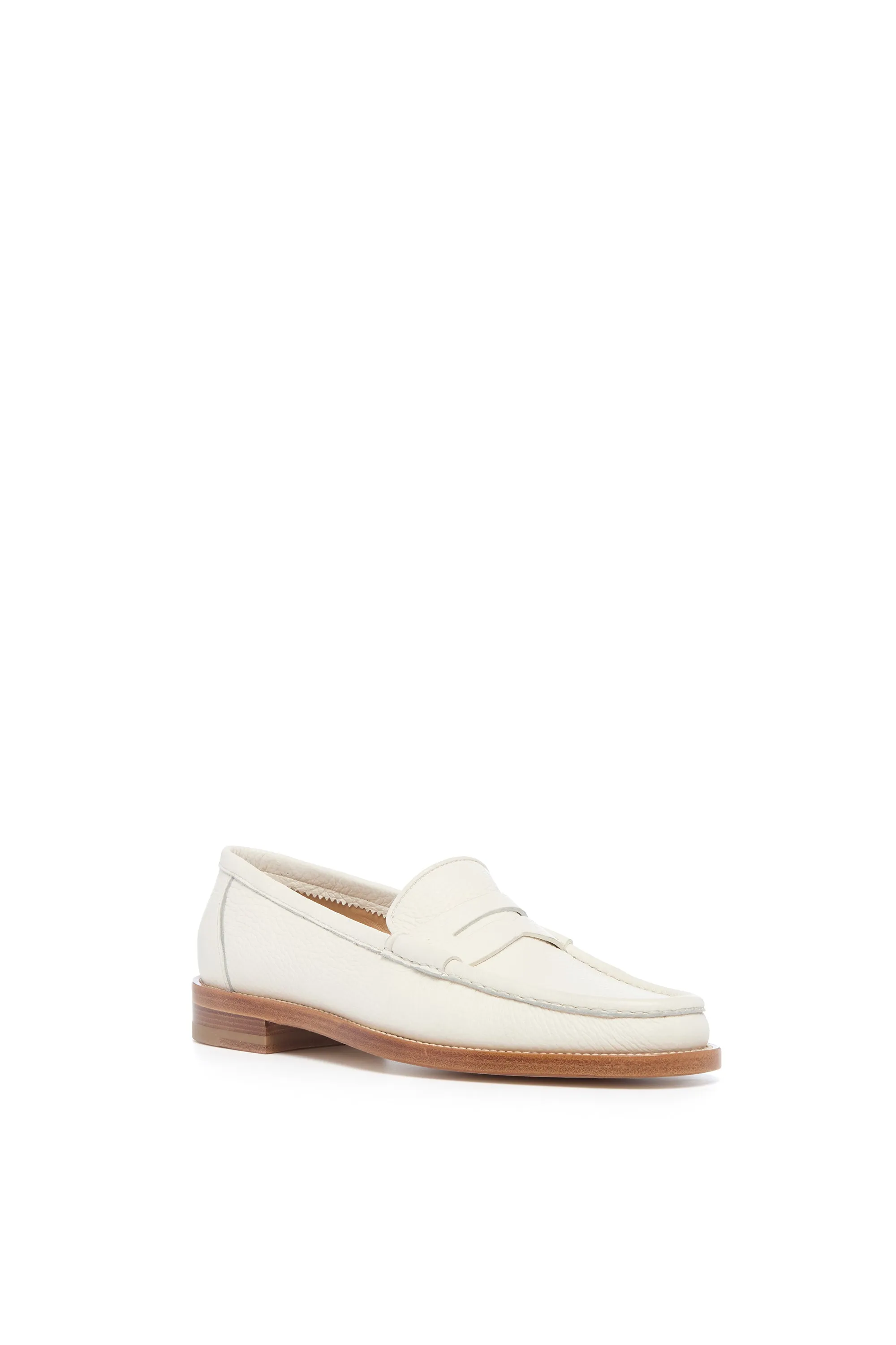 Pierre Loafer in Ivory Textured Leather Clear Guard Guard Steps