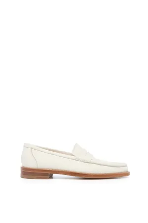 Clear Step Strappy Pierre Loafer in Ivory Textured Leather