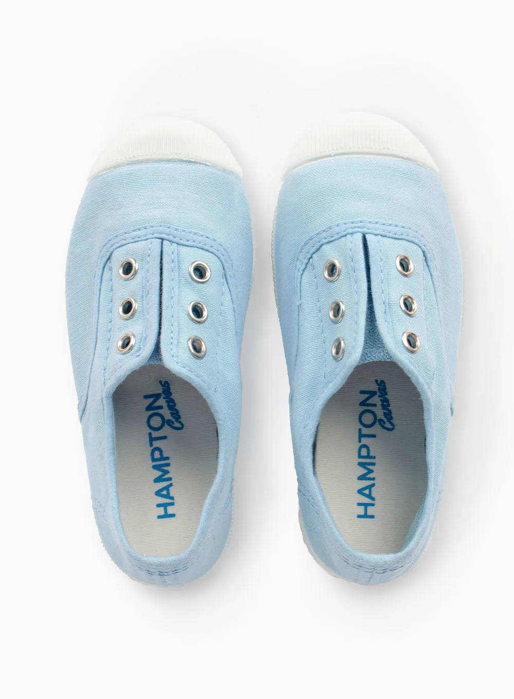 Hampton Canvas Plum Plimsolls in Ice Blue Walk Daily