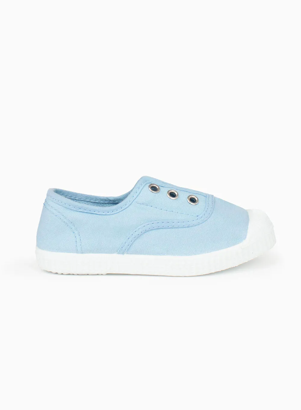 Travel Ready Hampton Canvas Plum Plimsolls in Ice Blue