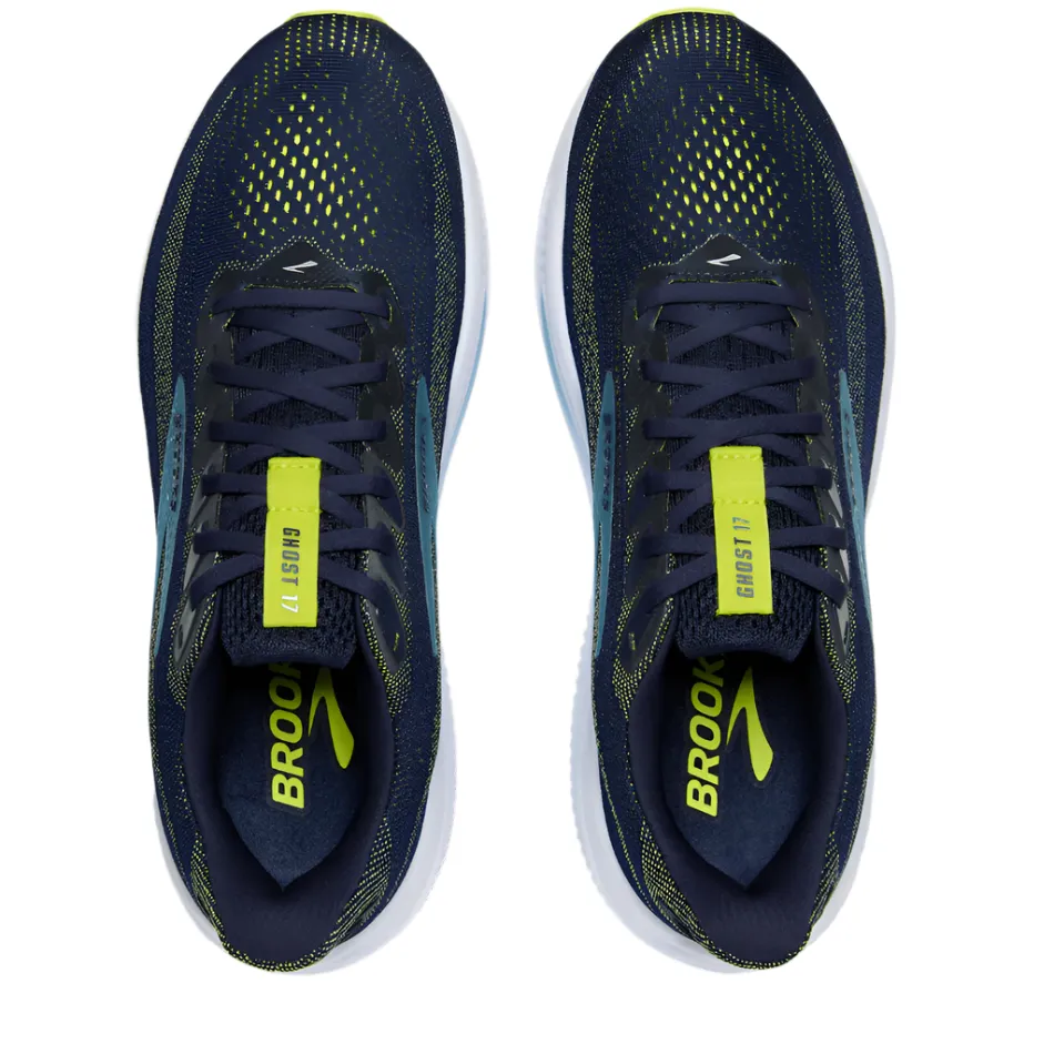 cold - weather - runner Brooks Men's Ghost 17 Running Shoes in Peacoat/Lime/Blue AW25