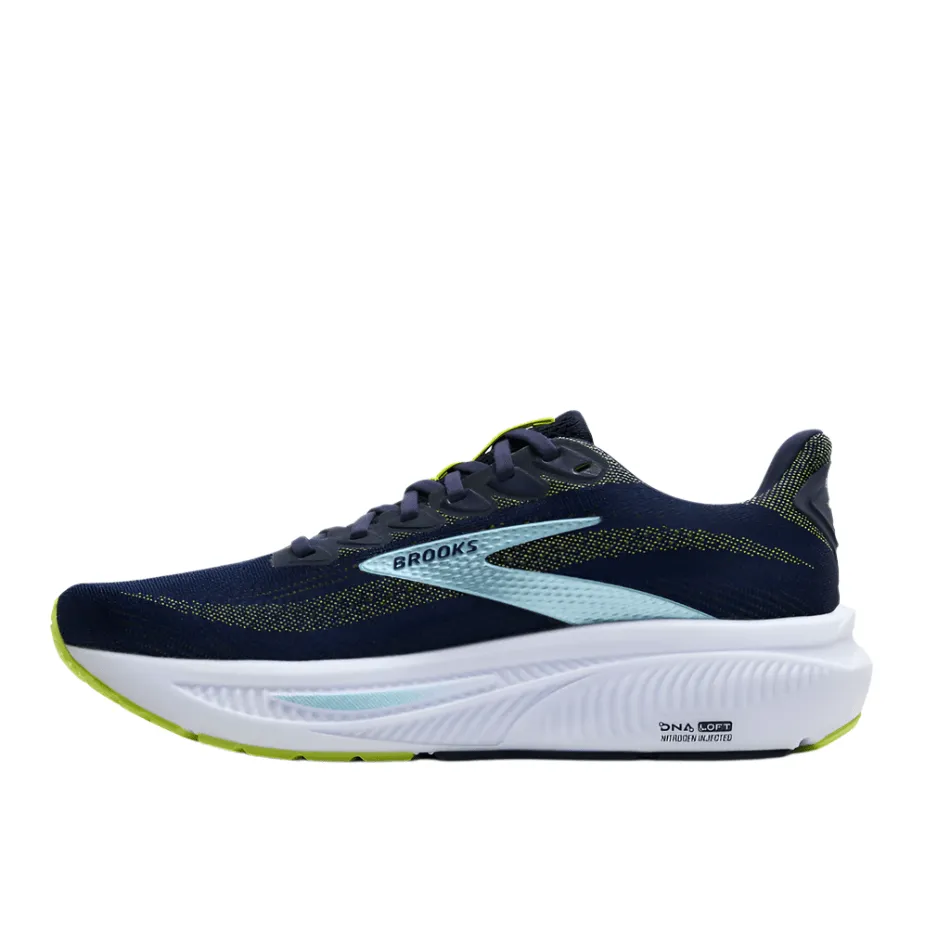 elastic - band running shoes Brooks Men's Ghost 17 Running Shoes in Peacoat/Lime/Blue AW25